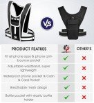 LUMEFIT Running Phone Holder Vest – Reflective Running Vests Men Women with Water Bottle and Running Accessories Holder - Adjustable Waistband and Shoulder Pocket for Keys, Energy Gel and Running Gear