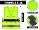 Hitopin 10PCS Safety Vests, Reflective High Visibility Vests, Hi Vis Safety Vests, High Vis Jacket with 2 Reflective Strips, for Traffic Work, Running (Universal Size)