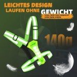 LED Reflective Vest Running Gear, 360° High Visibility Running Vest with Adjustable Waist/Shoulder, USB-C Rechargeable Running Lights for Runners Night Jogging Running Dog Walking Cycling (Green)