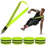 Yolev Reflective Sash 5 Pieces Reflective Running Gear High Visibility Safety Reflective Sash Reflective for Reflective Vest, Reflective Running Gear for Night Walking Cycling