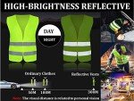 Hitopin 10PCS Safety Vests, Reflective High Visibility Vests, Hi Vis Safety Vests, High Vis Jacket with 2 Reflective Strips, for Traffic Work, Running (Universal Size)
