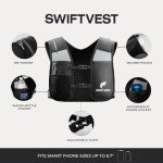 SWIFTVEST™ Running Vest Phone Holder | Reflective Hydration Vest | Running Harness | Adjustable | Running Water Bottle Holder | Unisex | 6 Pockets Running Accessories for Men & Women