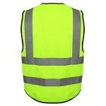 High Vis Viz Safety Waistcoat, High Visibility Reflective Strips, Yellow Safety Vest with Convenient Zipper and Pockets (Medium)