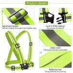 SANTOO Reflective Vest, High Visibility, Lightweight, Flexible and Adjustable Outdoor Safety Equipment, Suitable for Running, Jogging, Hiking, Cycling, etc. Fluorescent Green 2 pieces