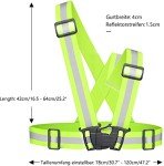 SANTOO Reflective Vest, High Visibility, Lightweight, Flexible and Adjustable Outdoor Safety Equipment, Suitable for Running, Jogging, Hiking, Cycling, etc. Fluorescent Green 2 pieces