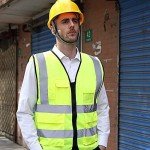 High Vis Viz Safety Waistcoat, High Visibility Reflective Strips, Yellow Safety Vest with Convenient Zipper and Pockets (Medium)