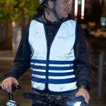 ABUS Lumino Urban Vest safety vest - fully reflective safety vest for better visibility at night - for adults - with zip - size M, Silver