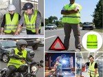 Hitopin 10PCS Safety Vests, Reflective High Visibility Vests, Hi Vis Safety Vests, High Vis Jacket with 2 Reflective Strips, for Traffic Work, Running (Universal Size)