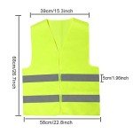BUZIFU 4 Pcs Reflective Vest Fluorescent Safety Vests High Visibility Waistcoat Reflective jackets Night Work Hi Vis Vest with Reflective Strip for Outdoor Running Walking Motor Bicycle Drivers