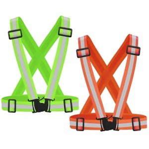 SAWNZC Running Reflective Vest Gear 2Pack, High Visible Reflective Running Vest Adjustable Safety VES for Night Outdoor Running Cycling Motorcycle Dog Walk Jogging