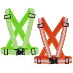 SAWNZC Running Reflective Vest Gear 2Pack, High Visible Reflective Running Vest Adjustable Safety VES for Night Outdoor Running Cycling Motorcycle Dog Walk Jogging