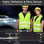 BUZIFU 4 Pcs Reflective Vest Fluorescent Safety Vests High Visibility Waistcoat Reflective jackets Night Work Hi Vis Vest with Reflective Strip for Outdoor Running Walking Motor Bicycle Drivers