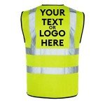 The World Of Wall Art Personalised Printed Reflective Hi-Vis High-Viz Visibility Safety Vest/Waistcoat Customised (X-Large)