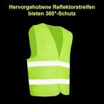 Hi Vis Vests, 10 Pack High Visibility Safety Security Vests, Hi Vis Silver Strip, Reflective Jacket Men Women, Work Cycling Runner Surveyor Volunteer Road Construction Workwear