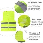 BUZIFU 4 Pcs Reflective Vest Fluorescent Safety Vests High Visibility Waistcoat Reflective jackets Night Work Hi Vis Vest with Reflective Strip for Outdoor Running Walking Motor Bicycle Drivers
