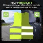 WenYa 10 Pcs Hi Vis Vests, High Visibility Reflective Vest, Unisex Hi Vis Jacket for Traffic Work, High Vis Jacket with Reflective Strips for Adult Outdoor