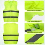 Hi Vis Vests, 10 Pack High Visibility Safety Security Vests, Hi Vis Silver Strip, Reflective Jacket Men Women, Work Cycling Runner Surveyor Volunteer Road Construction Workwear