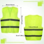 Hi Vis Vests, 10 Pack High Visibility Safety Security Vests, Hi Vis Silver Strip, Reflective Jacket Men Women, Work Cycling Runner Surveyor Volunteer Road Construction Workwear