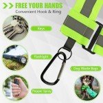 Reflective Running Gear, High Visibility Safety Reflective Sash with Buckle, Adjustable Reflective Belt Running Vest with 4 Reflective Armbands for Night Walking Cycling Running Accessories