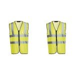 Blackrock Hi Vis Yellow Executive Sleeveless Vest Waistcoat, Men's and Women's Full-Length Zip, Lightweight, Reflective High Visibility Safety Wear, Fully EN Certified - Medium