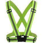 TRIXES Unisex Adjustable High Visibility Vest - Reflective Safety Harness - Fluorescent Green