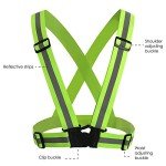 TRIXES Unisex Adjustable High Visibility Vest - Reflective Safety Harness - Fluorescent Green