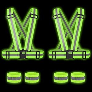 Bramble High Vis Straps 2 Pack Reflective Vests for Adults - Cycling Hi Vis Reflective Gear with Armbands