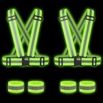 Bramble High Vis Straps 2 Pack Reflective Vests for Adults - Cycling Hi Vis Reflective Gear with Armbands