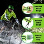 Reflective Running Gear, High Visibility Safety Reflective Sash with Buckle, Adjustable Reflective Belt Running Vest with 4 Reflective Armbands for Night Walking Cycling Running Accessories