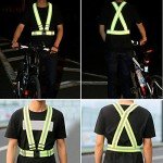 TRIXES Unisex Adjustable High Visibility Vest - Reflective Safety Harness - Fluorescent Green