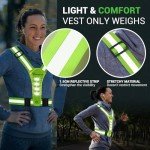 TOFLANTUR LED Reflective Running Gear Vest, High Visibility Running Lights for Runners Safety, USB-C Rechargeable Adjustable Light Up Running Lights Chest for Night Walking Jogging