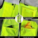 Graunton Women Reflective Vest 11 Pockets High Visibility Mesh Safety Vest for Lady, Neon Construction Work Vest with Zipper, Snug-Fit, Durable with Reinforced Sewing, ANSI Compliant,Yellow S