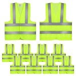 FRIUSATE 10 Pieces Hi Vis Vests,High Vis Vests,Reflective Safety Vests,High Visibility Vests,Hi Vis Jackets for Work, Cycling, Runner