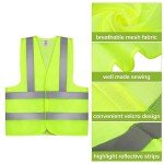 FRIUSATE 10 Pieces Hi Vis Vests,High Vis Vests,Reflective Safety Vests,High Visibility Vests,Hi Vis Jackets for Work, Cycling, Runner