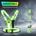 West Biking LED Reflective Running Vest, USB Rechargeable Running Lights for Runners, Elastic Adjustable Reflective Running Gear, High Vis Running Vest with Armband for Walking Running Cycling(Yellow)