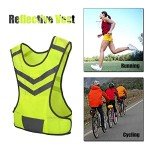 Sport Reflective Vest High Visibility Adjustable Fluorescent Yellow Safety Vest for Cycling Running Hiking, etc