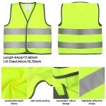 Firtink 2 Pieces Hi Vis Vests for Kids,Kids High Visibility Reflective Vest,High Vis Vests,Hi Vis Safety Vests,High Vis Jacket with Reflective Strips for Kids Outdoor (S)