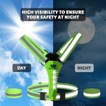 West Biking LED Reflective Running Vest, USB Rechargeable Running Lights for Runners, Elastic Adjustable Reflective Running Gear, High Vis Running Vest with Armband for Walking Running Cycling(Yellow)