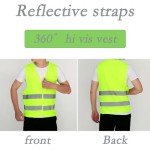 3 Pcs Hi Vis Vest, Yellow Jackets Reflective Hi Vis Jacket, Safety Reflective Vest Hivisible Vest for Traffic Work, Security Guard, Running Mens Womens Boys Girls