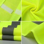3 Pcs Hi Vis Vest, Yellow Jackets Reflective Hi Vis Jacket, Safety Reflective Vest Hivisible Vest for Traffic Work, Security Guard, Running Mens Womens Boys Girls