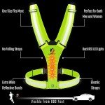 LUMEFIT Running Reflective Vest, High Visibility Vests with Armbands, High Vis Tank Top for Kids Women Men, Adjustable Safety Gear Harness, 8 LED Chest Running Lights for Night Cycling Walking Jogging