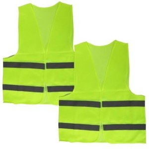 2Pcs Hi Vis Vests,High Visibility Vest Hi Vis Jackets Reflective Vest High Vis Vest Safety Security Vest Fluorescent Green Waistcoats High Vis Jacket Vest for Adult/Kids/Men/Women for Work,Running