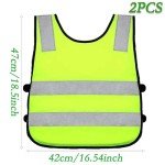 2 Pieces Kids High Vis Vest, Reflective High Vis Vests Kids Hi Vis Vest, Hi Vis Vest Kids High Vis Jackets for Girls Boys Outdoor