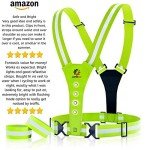 LUMEFIT Running Reflective Vest, High Visibility Vests with Armbands, High Vis Tank Top for Kids Women Men, Adjustable Safety Gear Harness, 8 LED Chest Running Lights for Night Cycling Walking Jogging