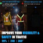 ICOCOPRO LED Reflective Vest Running Gear, High Visibility Running Vest USB Rechargeable Running Lights for Runners with Armbands, 360° Visibility, Adjustable LED Vest Lights for Jogging Running