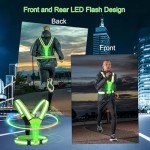 LOOPES Running Vest High Visibility Reflective Vest Gear,LED Adjustable Running Lights for Runners,360°Visibility Security Hi Vis Vest,Adults Kids High Vis Vest for Night Sports Emergencies