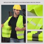 2Pcs Hi Vis Vests,High Visibility Vest Hi Vis Jackets Reflective Vest High Vis Vest Safety Security Vest Fluorescent Green Waistcoats High Vis Jacket Vest for Adult/Kids/Men/Women for Work,Running