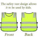 2 Pieces Kids High Vis Vest, Reflective High Vis Vests Kids Hi Vis Vest, Hi Vis Vest Kids High Vis Jackets for Girls Boys Outdoor