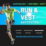 ICOCOPRO LED Reflective Vest Running Gear, High Visibility Running Vest USB Rechargeable Running Lights for Runners with Armbands, 360° Visibility, Adjustable LED Vest Lights for Jogging Running