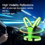 LOOPES Running Vest High Visibility Reflective Vest Gear,LED Adjustable Running Lights for Runners,360°Visibility Security Hi Vis Vest,Adults Kids High Vis Vest for Night Sports Emergencies